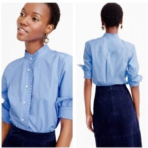 JCrew ruffle detail button down shirt